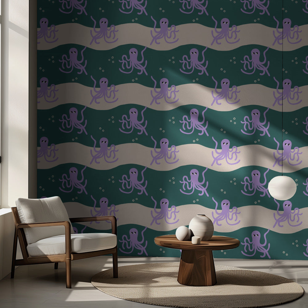 Blekksprut (mønsterdesign) | Fototapet