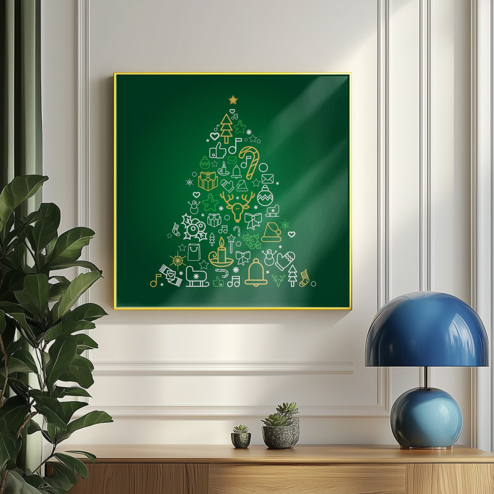 Festive Icons Tree | Poster