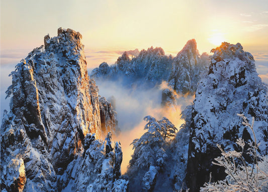Solopgang ved Huang Shan-bjerget | Fototapeter