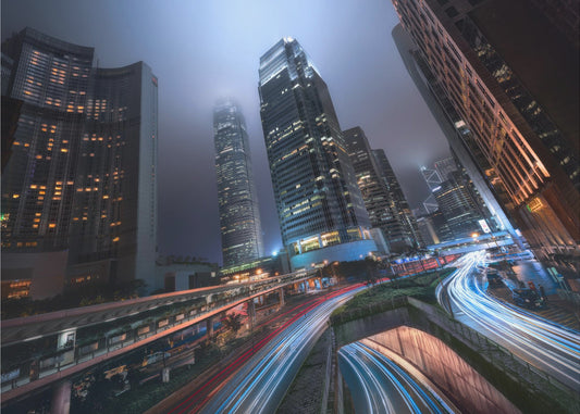 Lumières de la ville de Hong Kong | Papier Peint Photo