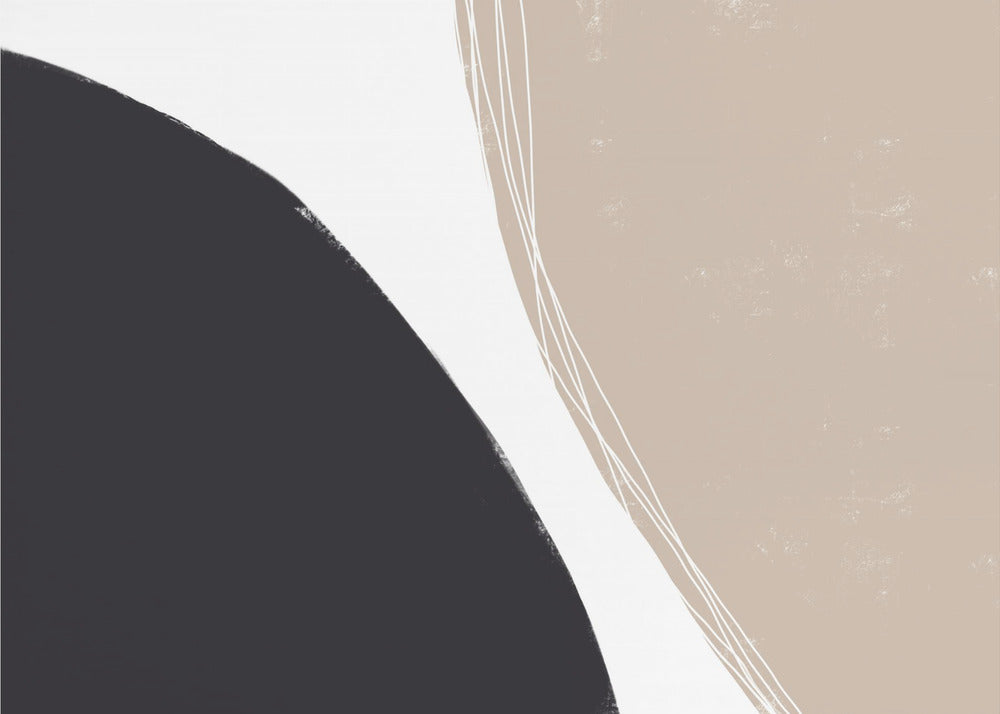 Formes organiques noires et beiges | Papier Peint Photo