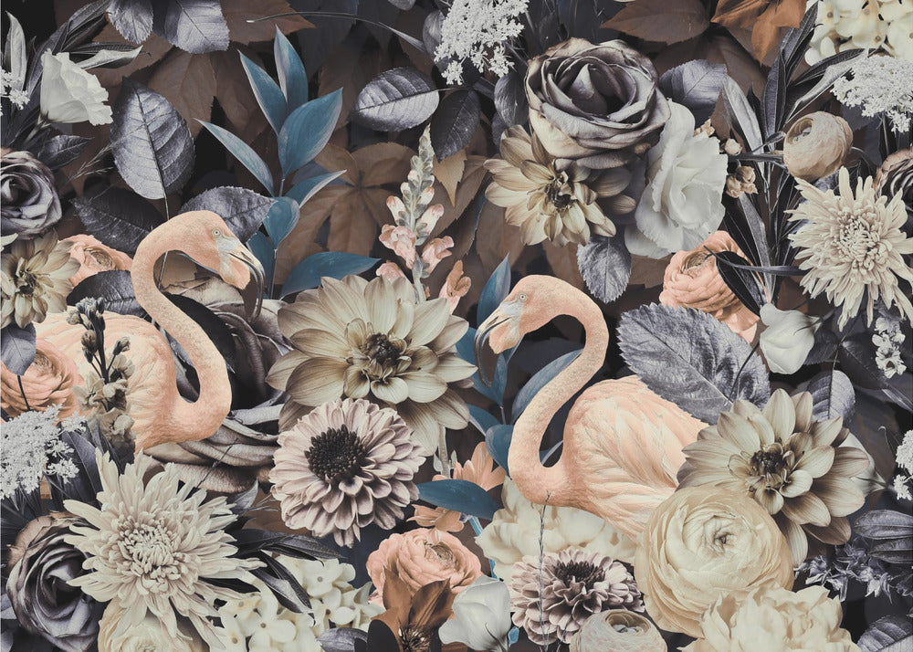 Jardin des flamants roses n°1 | Papier Peint Photo