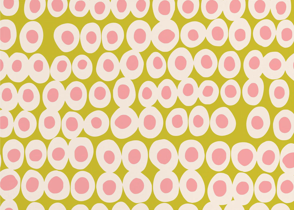 Wonderful bold dots pink and olive pattern | Poster