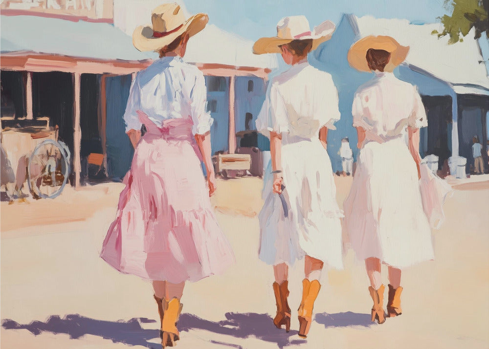 Signore western retrò | Stampe su Tela