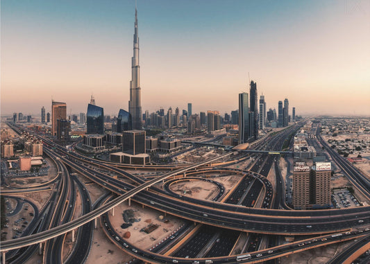 Panorama över Dubais stadssilhuett | Poster