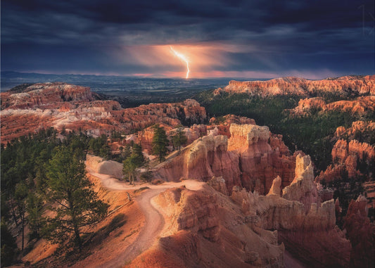Éclair au-dessus de Bryce Canyon | Papier Peint Photo