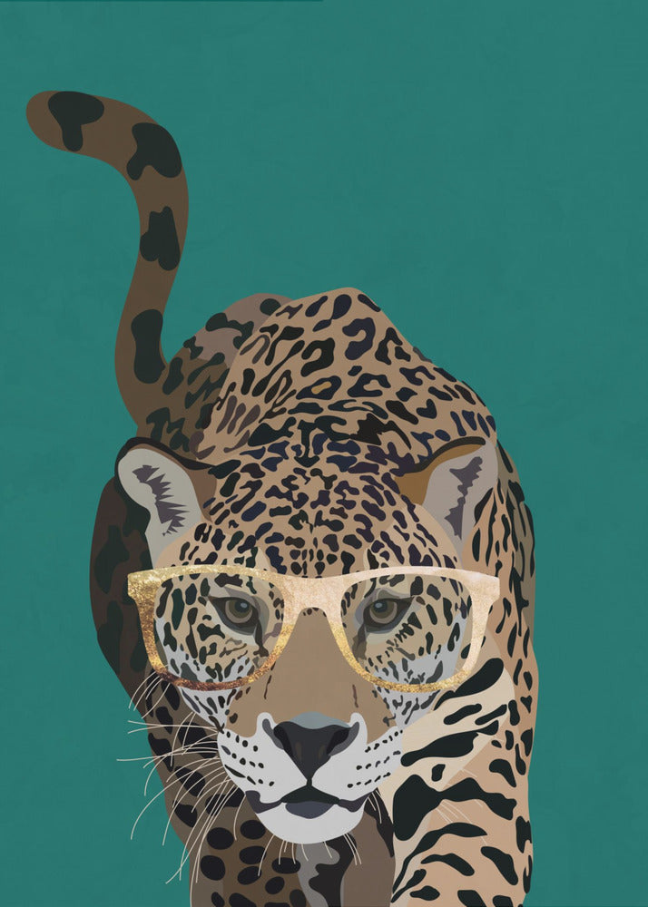 Nysgerrig grøn leopard | Lærredsbilleder