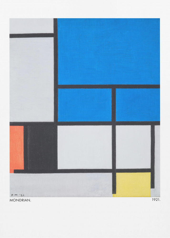 Komposition mit großer blauer Fläche, Rot, Schwarz, Gelb und Grau 1921 | Leinwand-Bilder