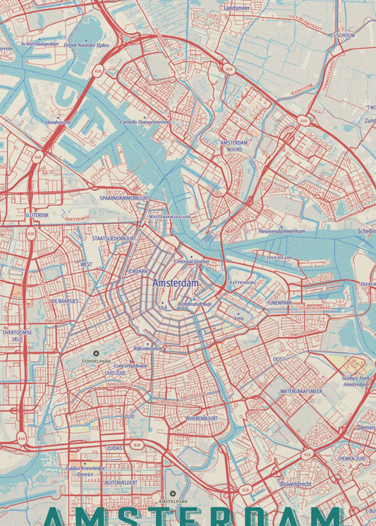 Retro Map   Amsterdam | Canvas