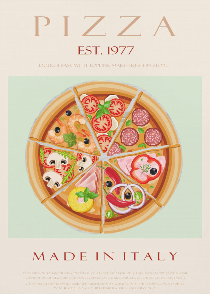 Pizza grundades 1977 | Affisch