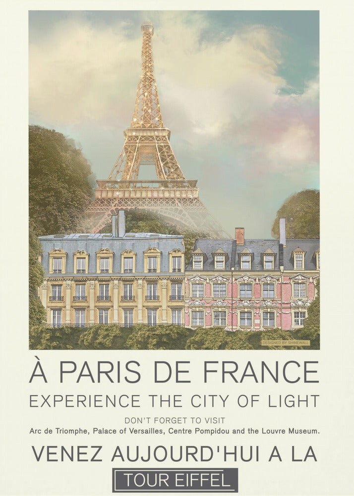 Stampa retrò di Parigi | Stampe su Tela
