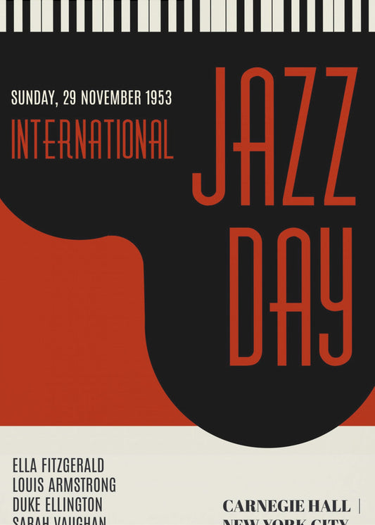 Jazzy Days Tummanpunainen | Julisteet - Taidevedokset