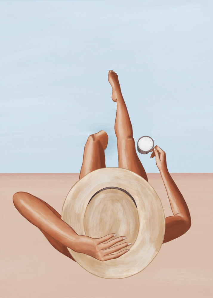 Fille au bord de la piscine | Tableaux sur Toile