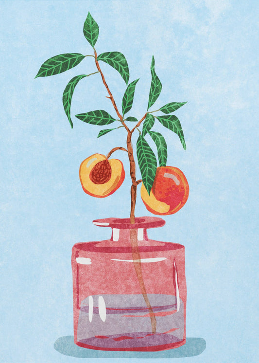 Peach Tree in Vase | Canvas