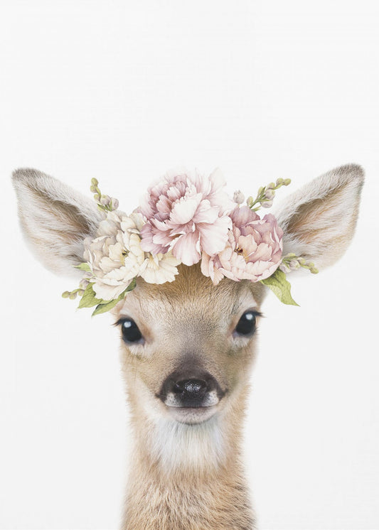 Floral Baby Deer | Canvas