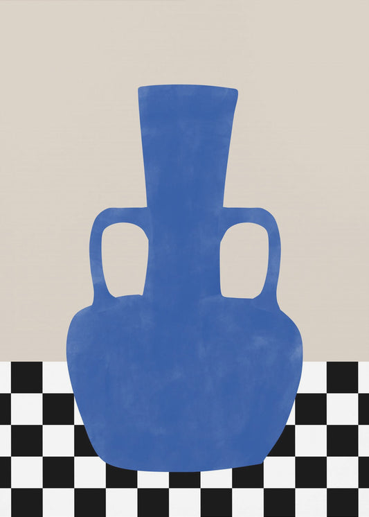Szachownica w kolorze Azure Vase | Wydruki na łótnie