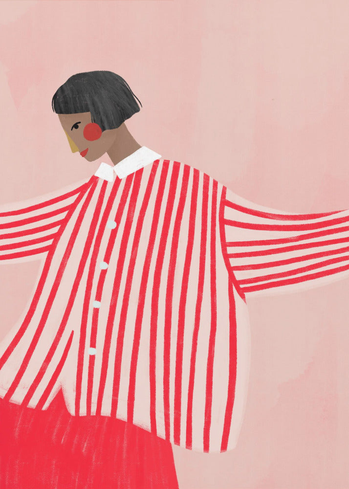 The Woman With the Red Stripes | Canvas