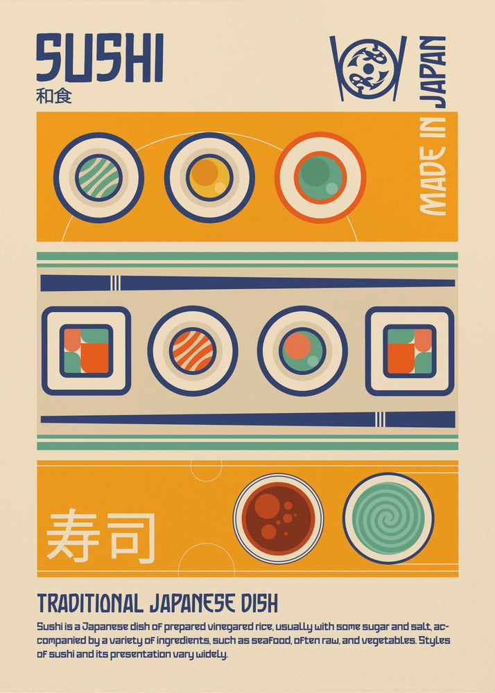 Sushi japansk mattryck | Canvas