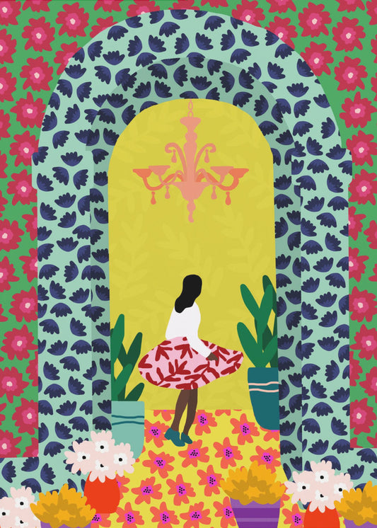 Blommig portalflicka | Poster