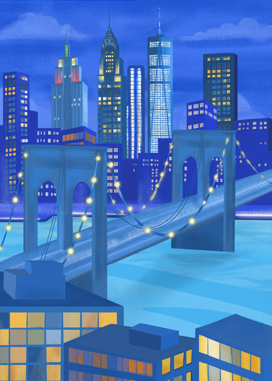 New York bei Nacht | Leinwand-Bilder