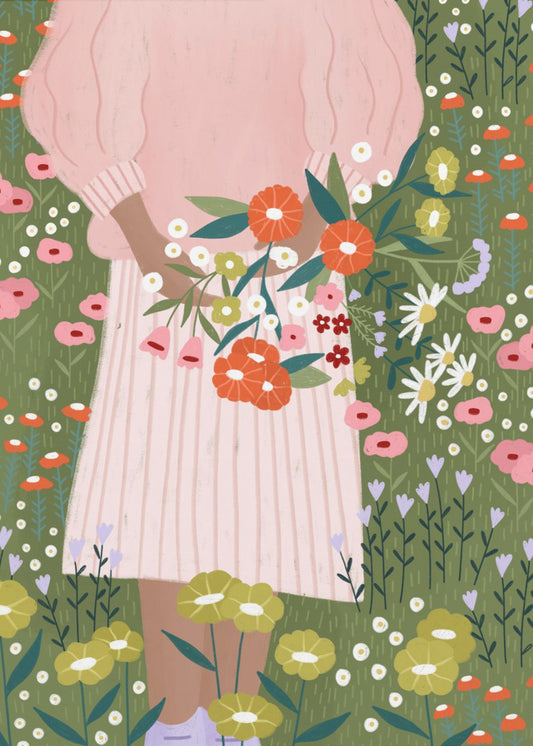 Blommor i handen | Poster