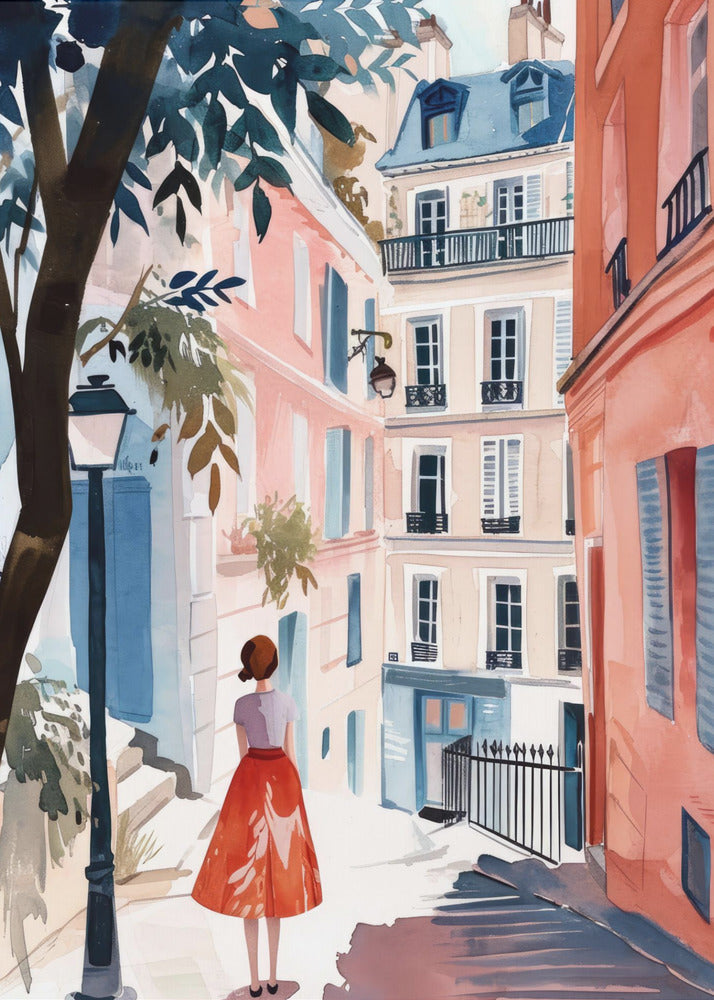 Pintura digital en acuarela de París (3) | Impresiones en Lienzo