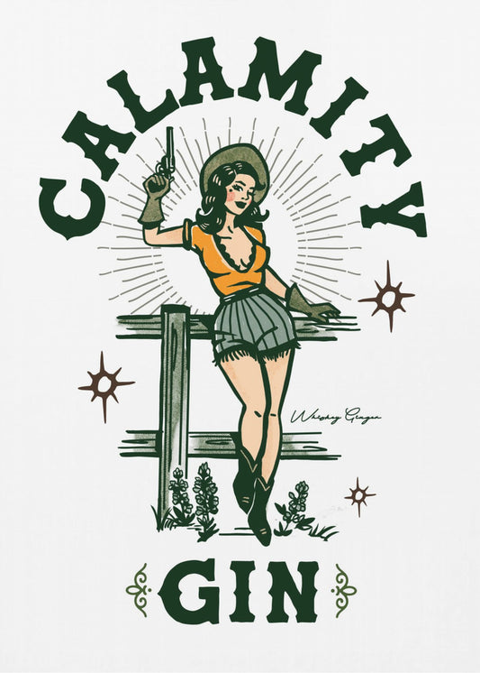 Calamity Gin Art drôle de cow-girl rétro western | Tableaux sur Toile