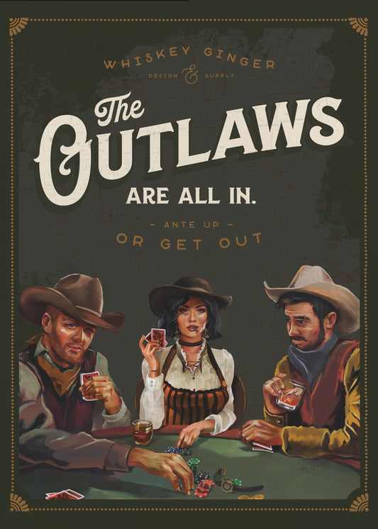 Les hors-la-loi sont tous dans un art cool de poker de cow-boy | Tableaux sur Toile