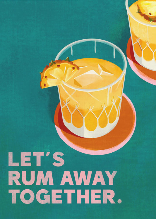 Rum Away Beach Bar Cocktail Art | Poster