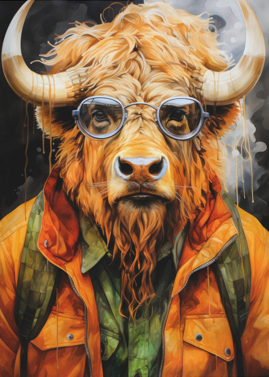 Buffalo Watercolor Animal Art | Poster