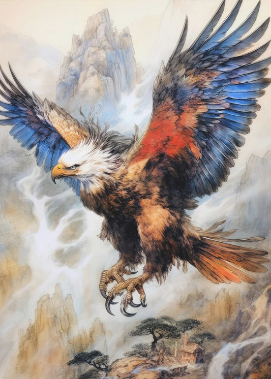 Eagle Bird Watercolor Animal Art | Poster