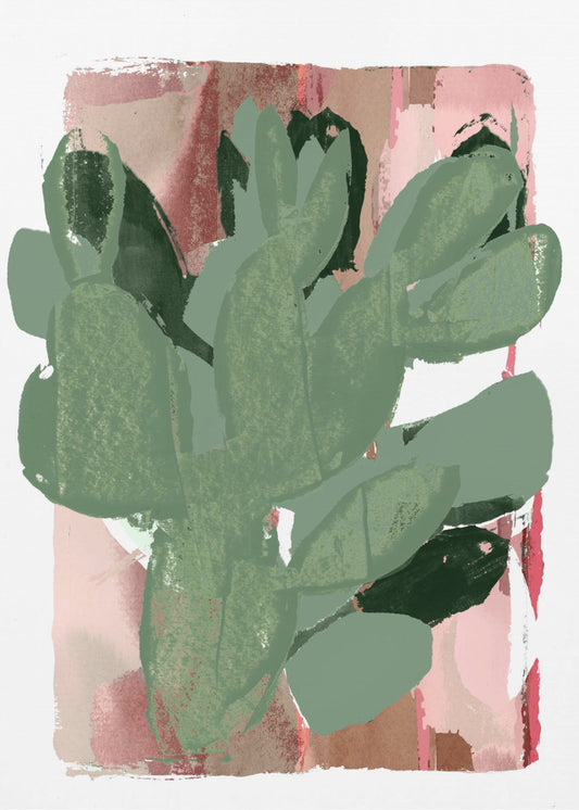Cactus Vert Rose 3 | Tableaux sur Toile