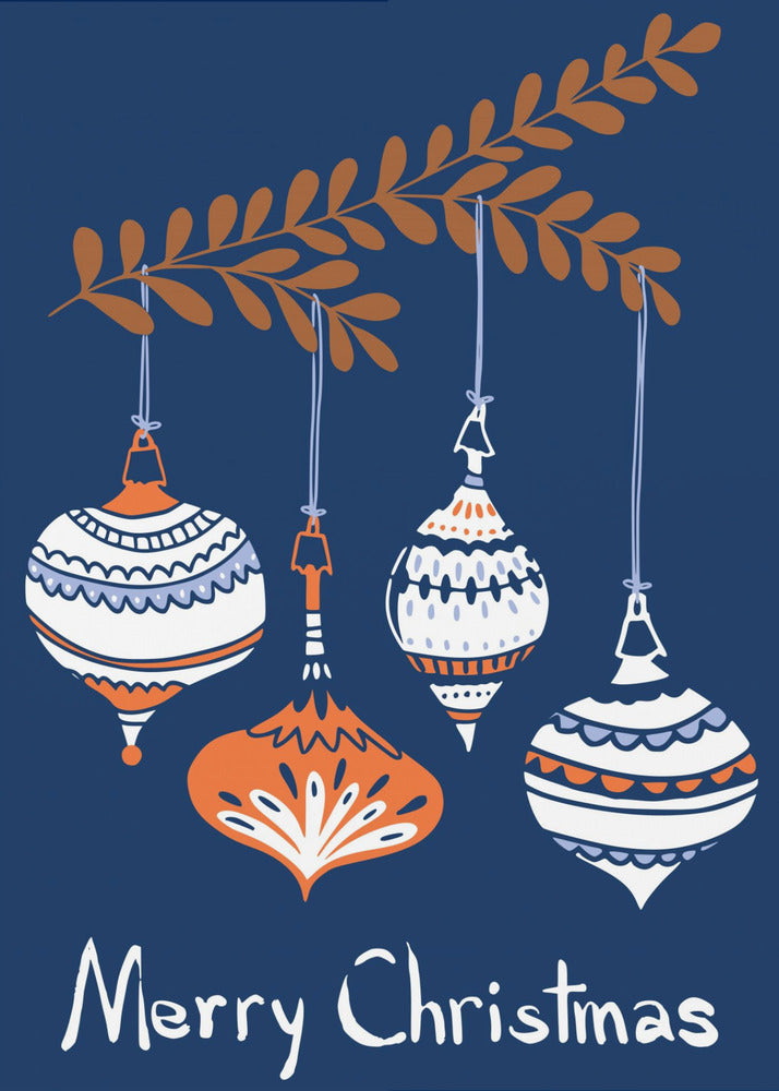 Glada små julgranskulor blå | Poster