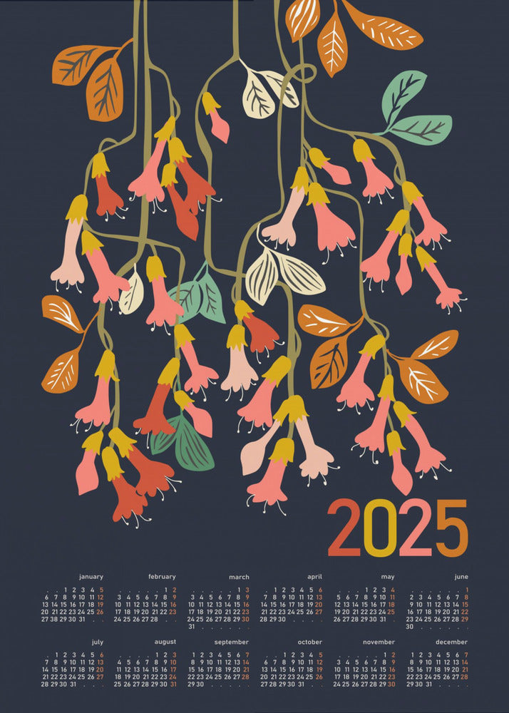 Calendar 2025 fuchsia flower | Poster