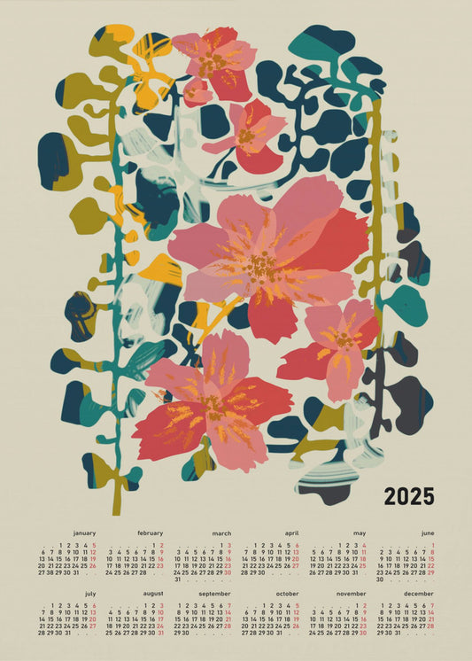 Calendar 2025 colorful orchid | Poster