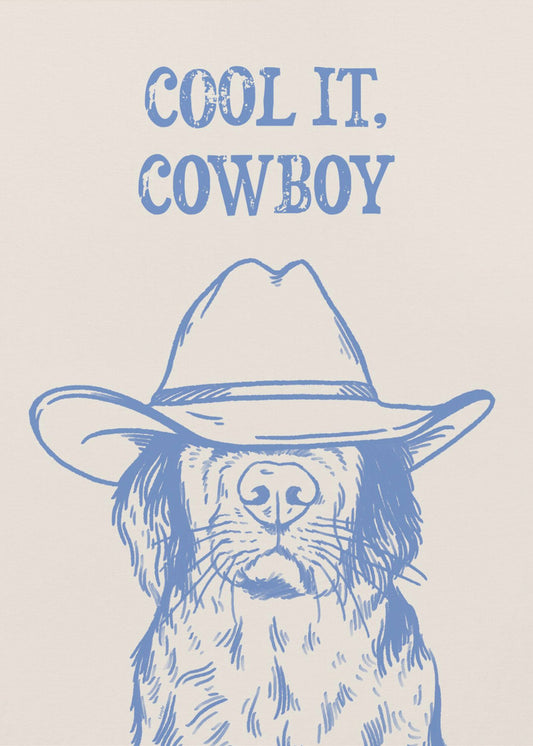 Cool it Cowboy Blå | Lærredsbilleder