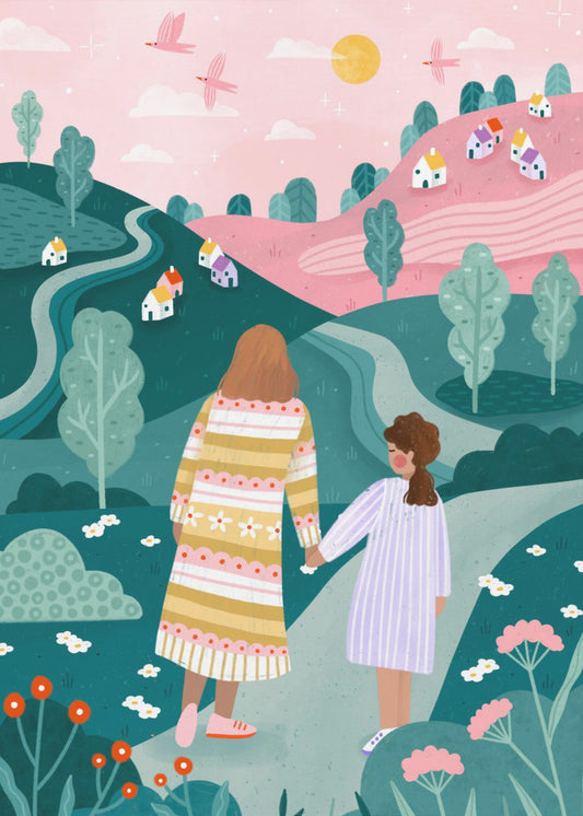Mamma Dotter I Naturen | Poster