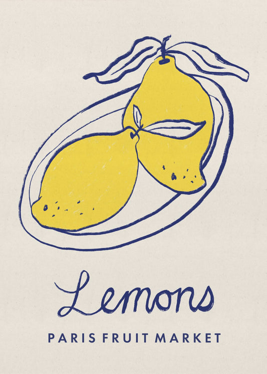 Food Art - Lemons Paris Fruit Market | Poster