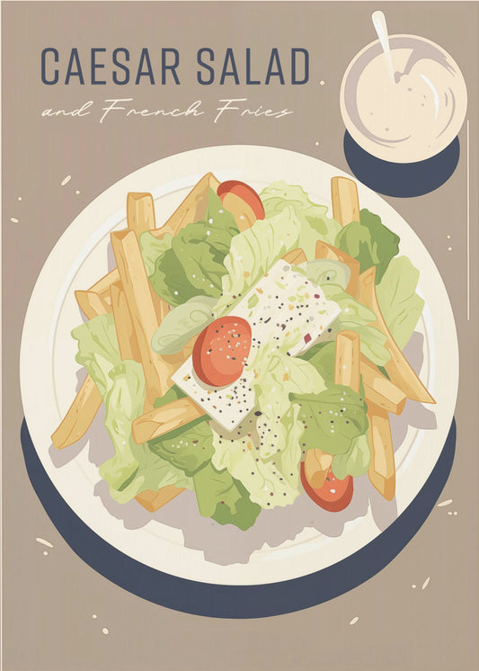 Caesarsallad och pommes frites | Poster