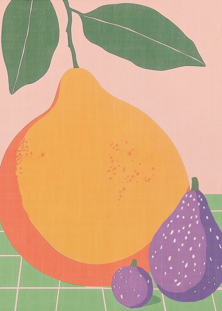 Fruit Illustration Pear and Figs | Canvas