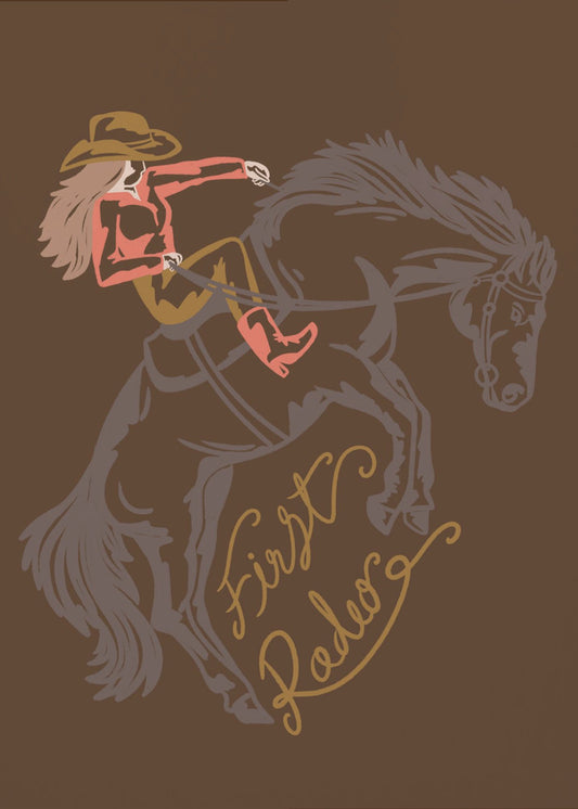 Cowgirl chevauchant un cheval cabré | Tableaux sur Toile