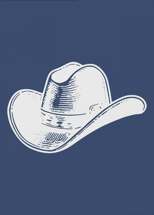Chapeau de cowboy bleu marine | Tableaux sur Toile