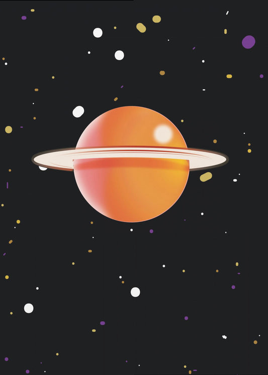Retro Orange Planet | Canvas
