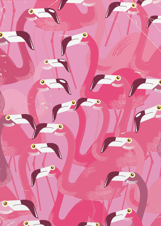 Flock av flamingos | Canvastavla