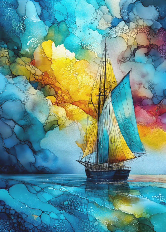 Nautica Havskonst Akvarell Skepp (27) | Poster