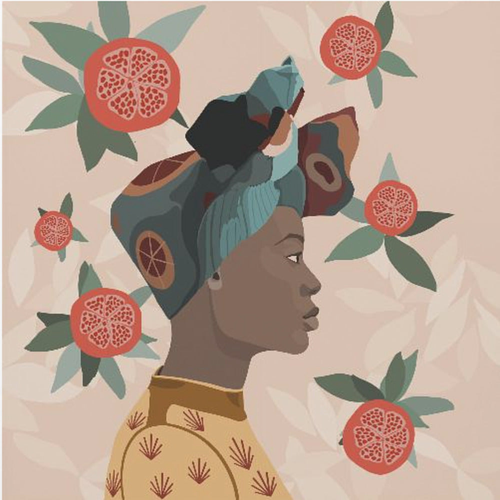 Granatæble Afro Kvinde | Plakater - Kunsttryk