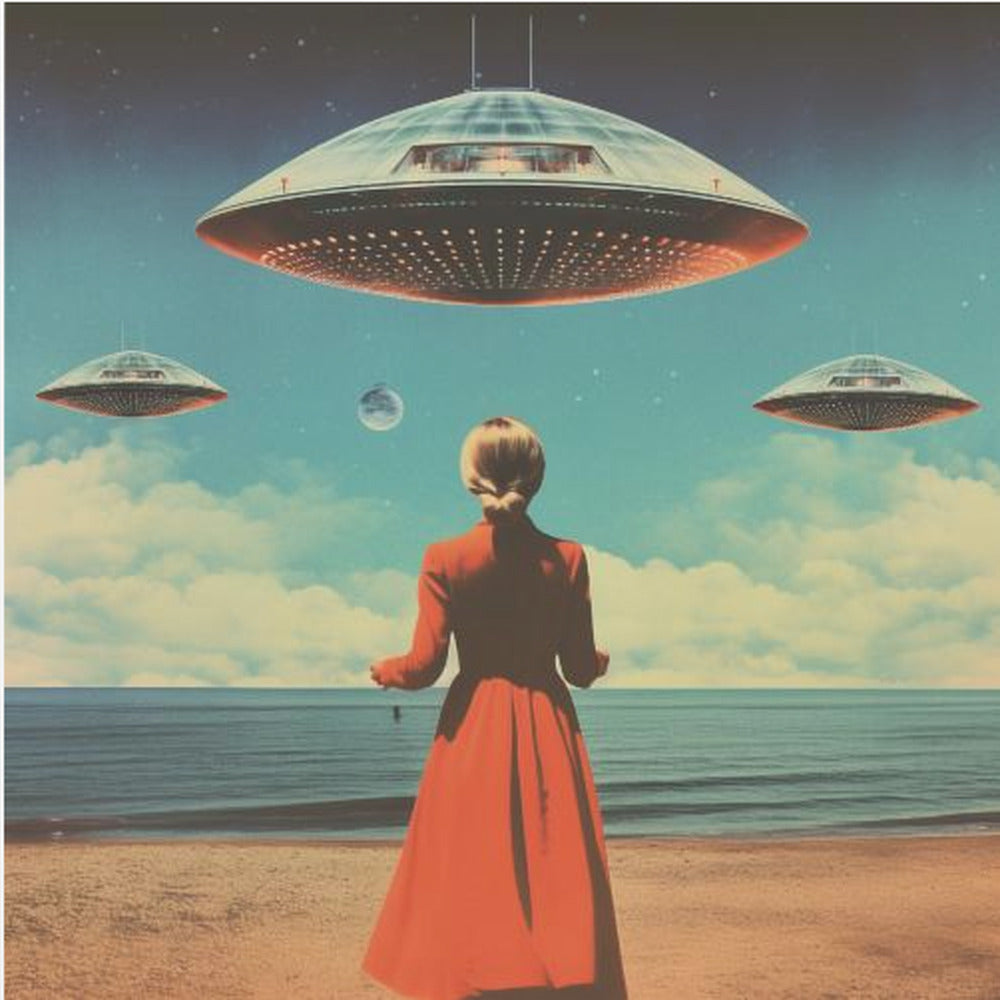 UFO-himlen Collagekunst | Lærredsbilleder